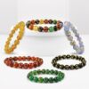 Natural Om Mani Padme Hum Engraved 10 mm Beads Bracelet
