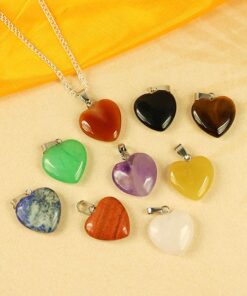 Natural Crystal Stone Heart Shape Pendant