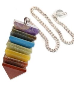 7 Chakra Crystal Pyramid Dowser - Pendulum